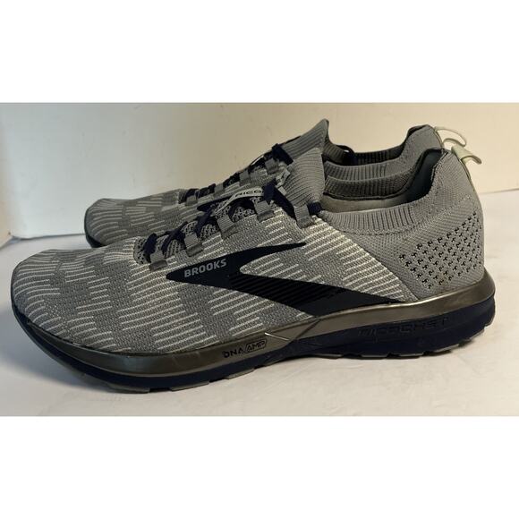 Brooks Ricochet 2 Men's Size 13 Grey/Navy Athletic Road Running Sneakers - Picture 2 of 10